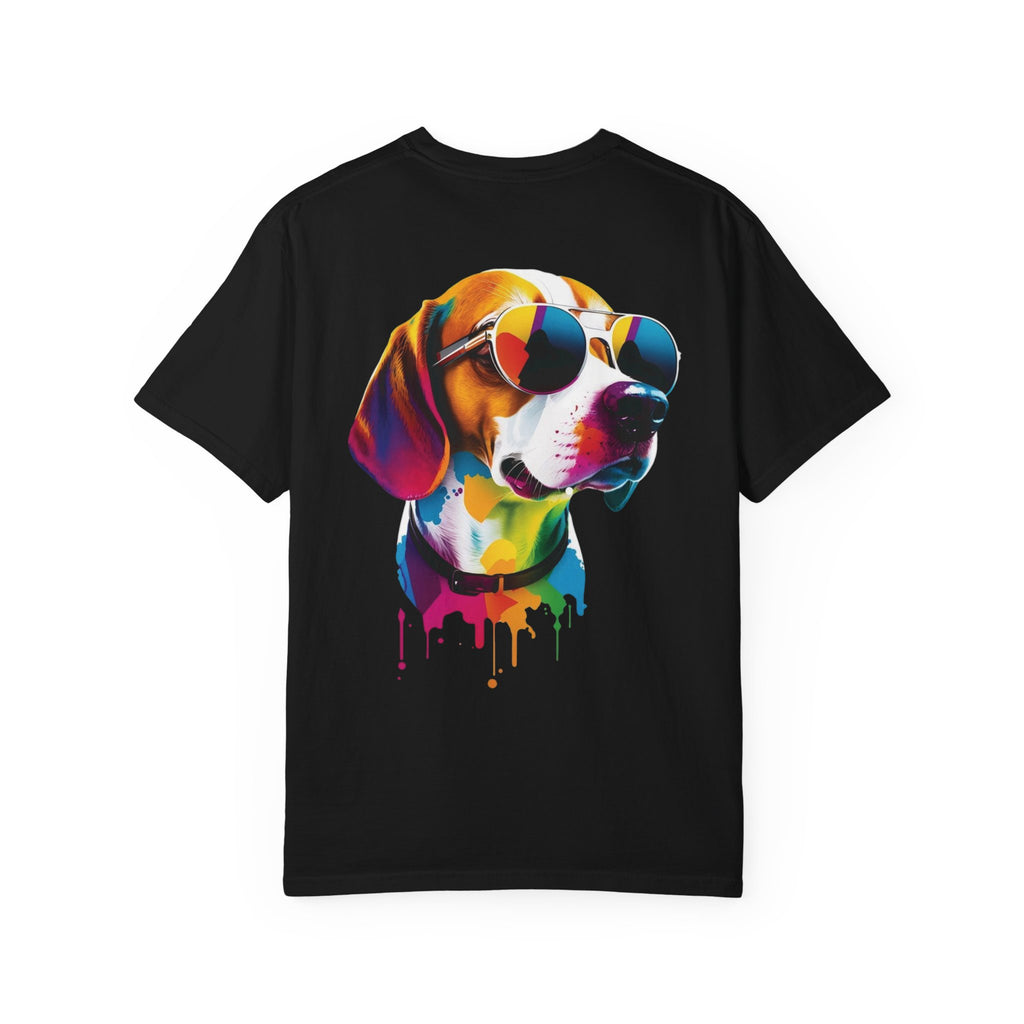 Colorful Dog With Sunglasses T-Shirt — Vibrant Beagle Art Tee